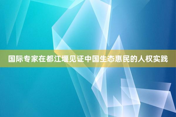 国际专家在都江堰见证中国生态惠民的人权实践