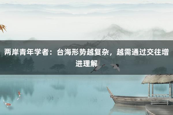 两岸青年学者：台海形势越复杂，越需通过交往增进理解