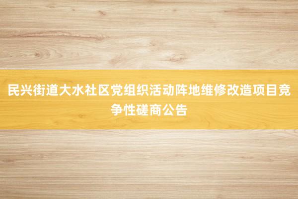 民兴街道大水社区党组织活动阵地维修改造项目竞争性磋商公告