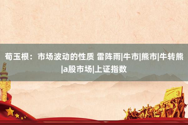 荀玉根：市场波动的性质 雷阵雨|牛市|熊市|牛转熊|a股市场|上证指数