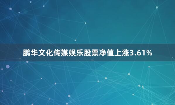 鹏华文化传媒娱乐股票净值上涨3.61%