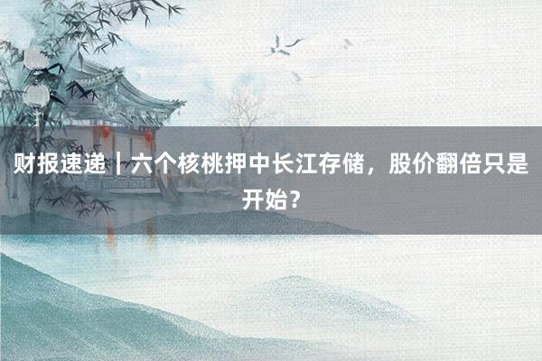 财报速递｜六个核桃押中长江存储，股价翻倍只是开始？