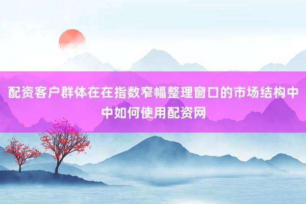 配资客户群体在在指数窄幅整理窗口的市场结构中中如何使用配资网