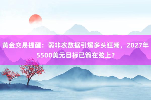 黄金交易提醒：弱非农数据引爆多头狂潮，2027年5500美元目标已箭在弦上？