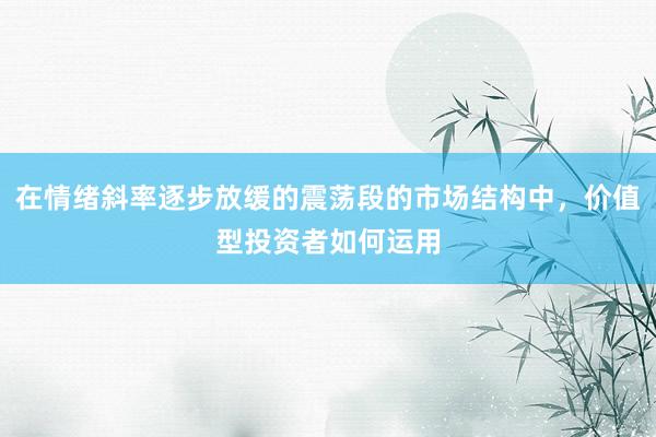 在情绪斜率逐步放缓的震荡段的市场结构中,价值型投资者如何运用