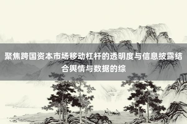 聚焦跨国资本市场移动杠杆的透明度与信息披露结合舆情与数据的综