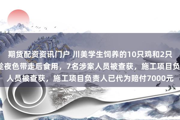 期货配资资讯门户 川美学生饲养的10只鸡和2只鹅被偷最新进展：工人趁夜色带走后食用，7名涉案人员被查获，施工项目负责人已代为赔付7000元
