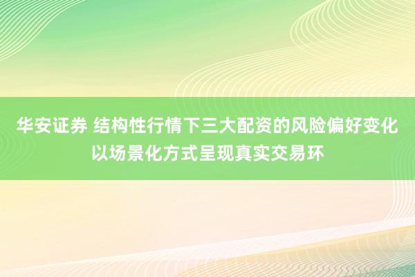 华安证券 结构性行情下三大配资的风险偏好变化以场景化方式呈现真实交易环