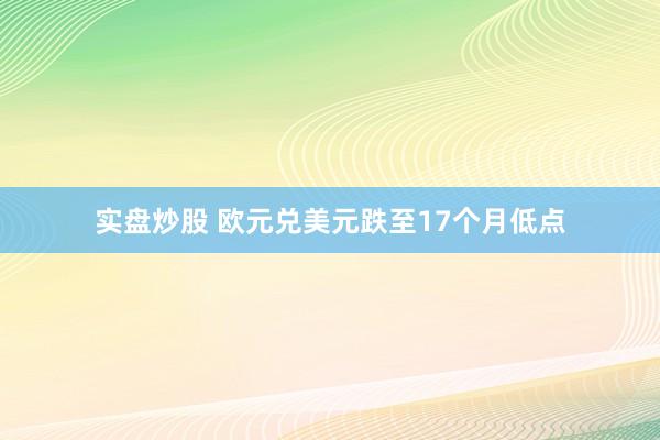实盘炒股 欧元兑美元跌至17个月低点