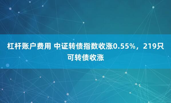 杠杆账户费用 中证转债指数收涨0.55%，219只可转债收涨
